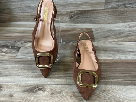 Shoes Heels Kitten By Catherine Malandrino In Brown & Gold, Size: 7.5 Sale