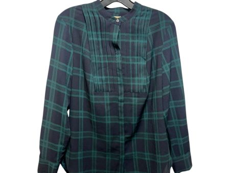 Pin Tuck Top Long Sleeve By J. Crew In Plaid Pattern, Size: S Sale