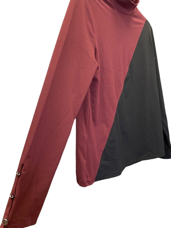 Black & Red Top Long Sleeve Investments, Size S Online Sale