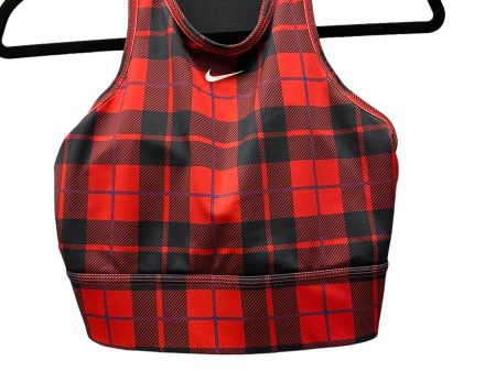 Athletic Bra By Nike In Plaid Pattern, Size: L For Discount