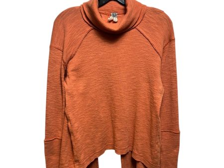 Split Back Top Long Sleeve By Free People In Orange, Size: S Online Sale