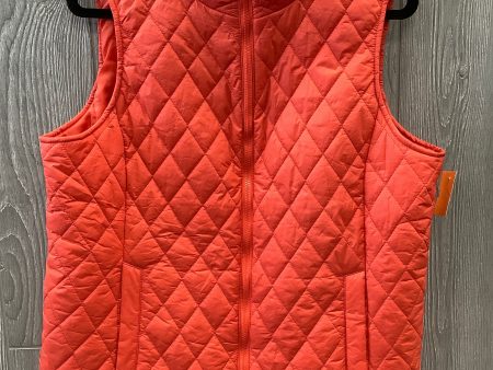 Vest Puffer & Quilted By Time And Tru In Orange, Size: L on Sale