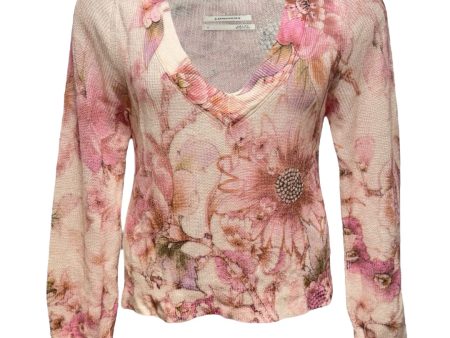 The Dreamer V Neck Sweater By Anthropologie In Floral Print, Size: S Cheap