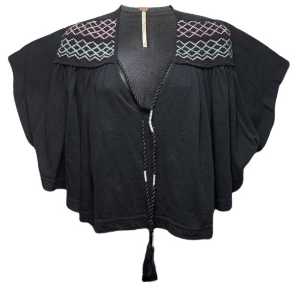 Washed Black Market Embroidered V-Neck Top By Free People In Grey, Size: Xs Sale