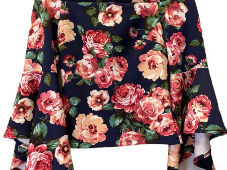 Floral Print Top 3 4 Sleeve Cmc, Size M Hot on Sale