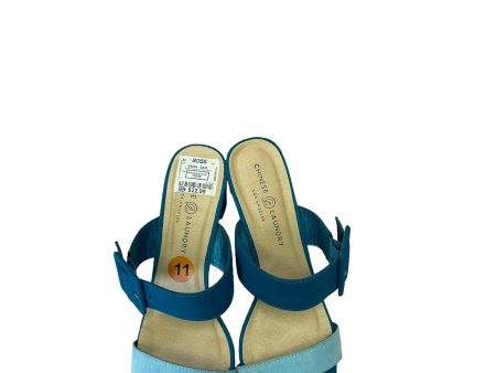 Teal Sandals Heels Block Chinese Laundry, Size 11 Online now