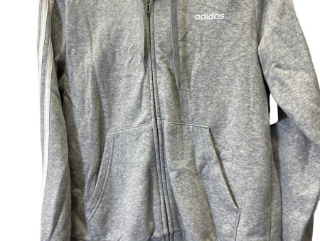 Athletic Jacket By Adidas In Grey, Size: L Hot on Sale